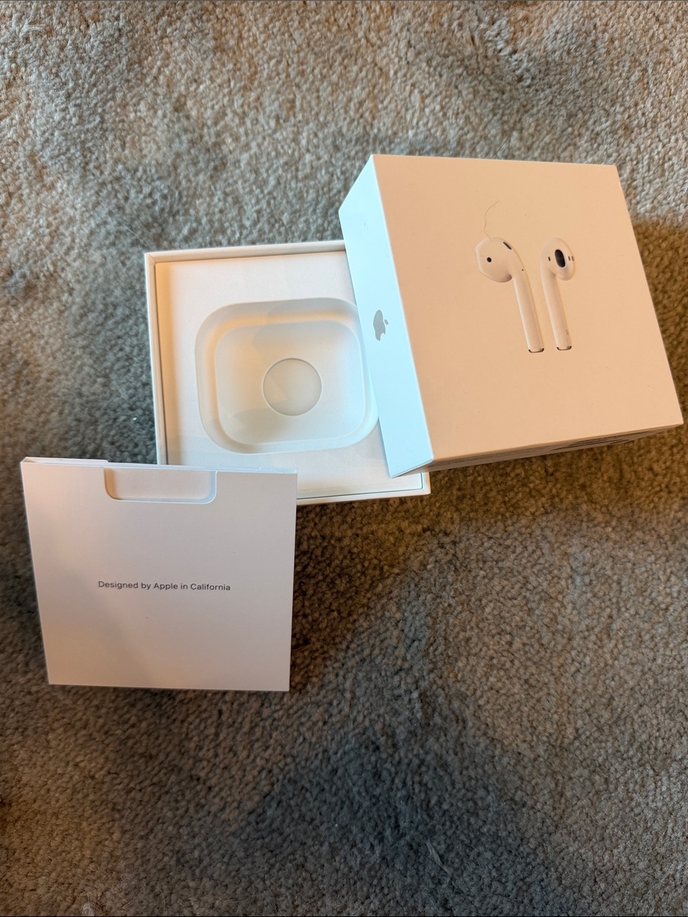 Apple White AirPods Retail Box with Insert and Documentation